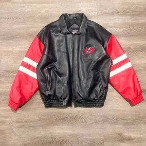 Tampa Bay Buccaneers Leather Jacket Game Day L Essex Mfg